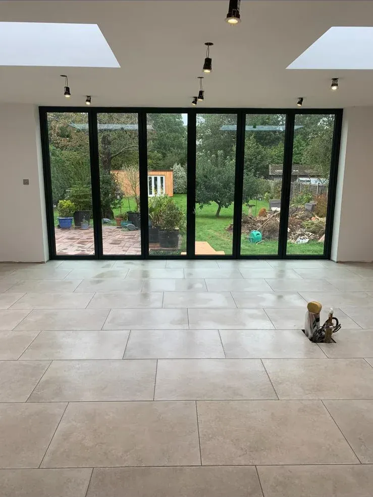 Garden room floor tiling by Prestige Tiling